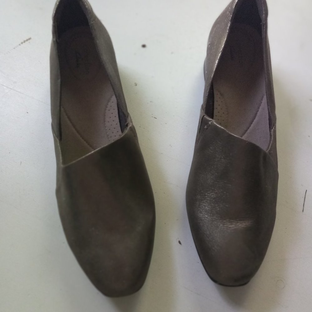 Clark shoes,  metalic, antique gold, leather,  size 11 medium